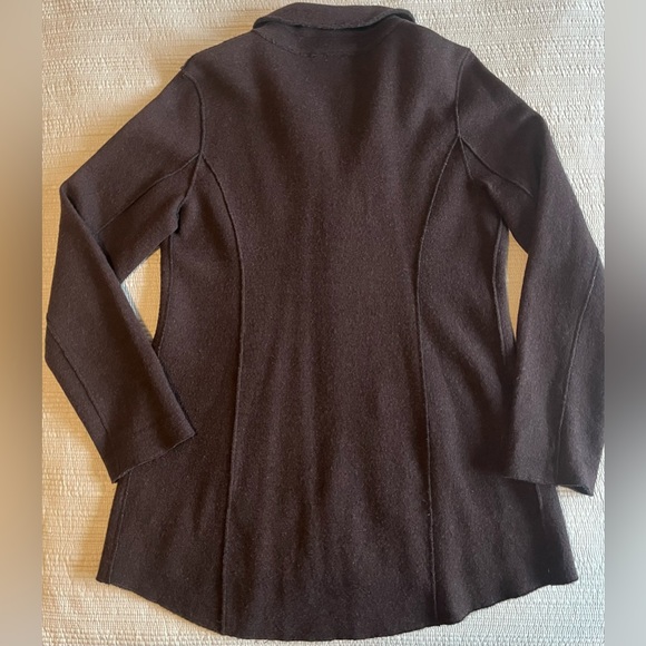 Eileen Fisher Brown Merino Wool Light Jacket Size Medium - Picture 7 of 10